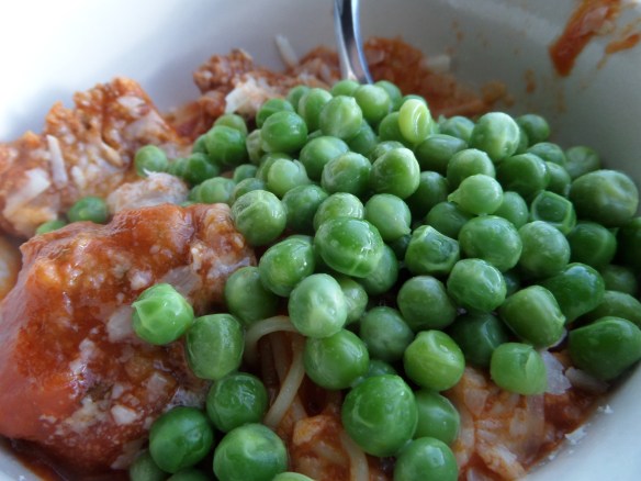The original peas with pasta, summer 2014.